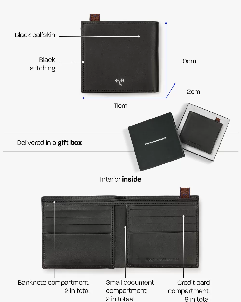 Floris van Bommel Kleinlederwaren></noscript>Wallet slim Schwarz